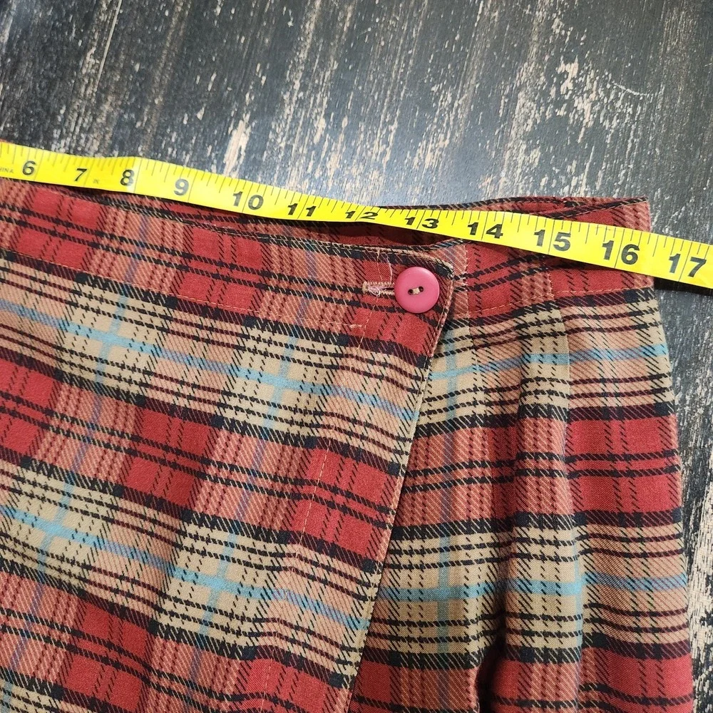 Vtg Stonebridge 1990s Plaid Belting Equestrian Academia Wrap Maxi Skirt sz 14